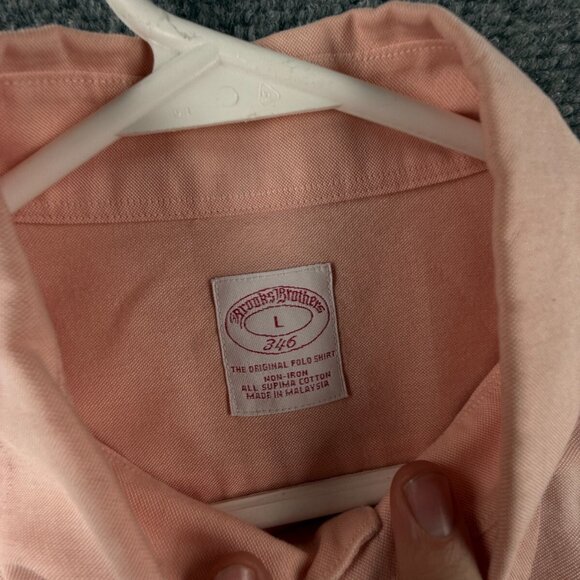 Brooks Brothers Button Up Shirt Cotton Long Sleeve Large Pink Oxford Non Iron - Picture 8 of 16